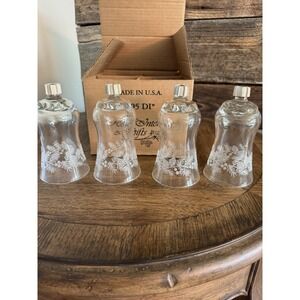 VTG Homco Home Int 5.75" Clear Glass Candle Holder Sconce Globes Pine Cones